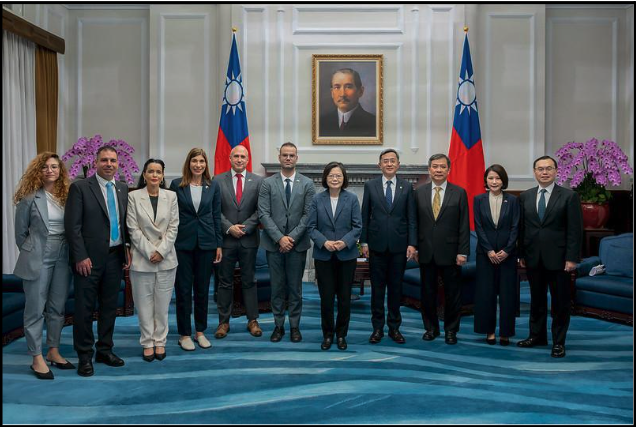 President Tsai Ing wen met with an Israeli parliamentary delegation in 2023.(Image source