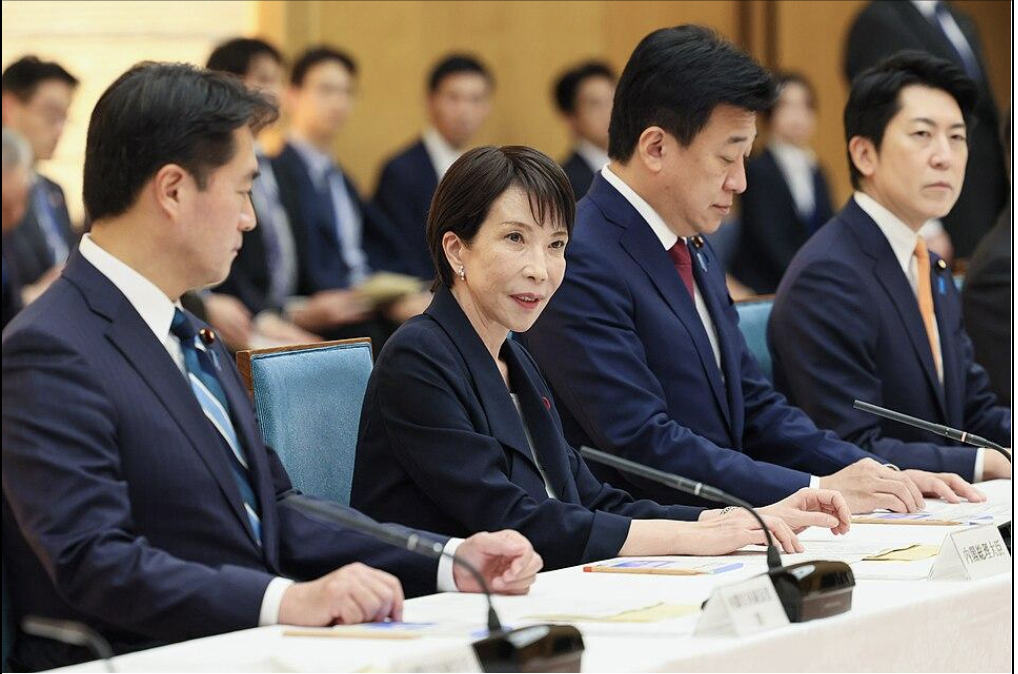 Japanese Prime Minister Sanae Takaichi presiding over her first parliamentary deputy ministers' meeting after assuming the prime ministership