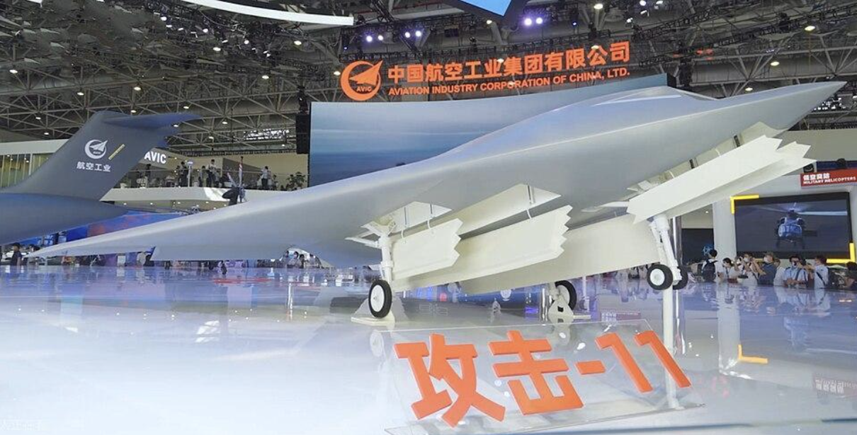 A model display of a GJ 11 at the 2021 Zhuhai airshow