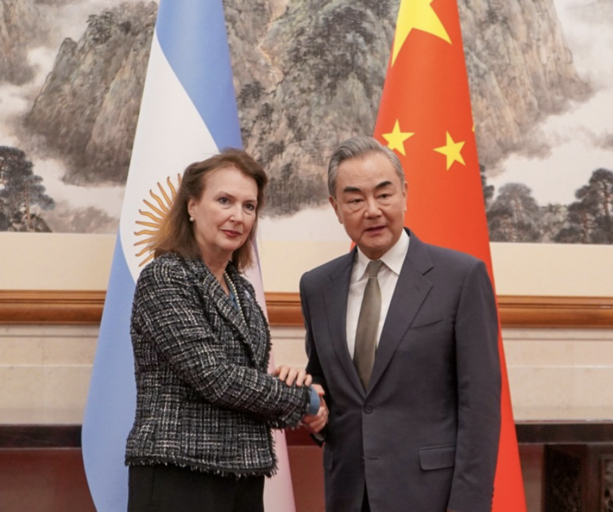 Former Argentine Foreign Minister Diana Mondino meets with Chinese Foreign Minister Wang Yi in April 2024 Former Argentine Foreign Minister Diana Mondino meets with Chinese Foreign Minister Wang Yi in April 2024