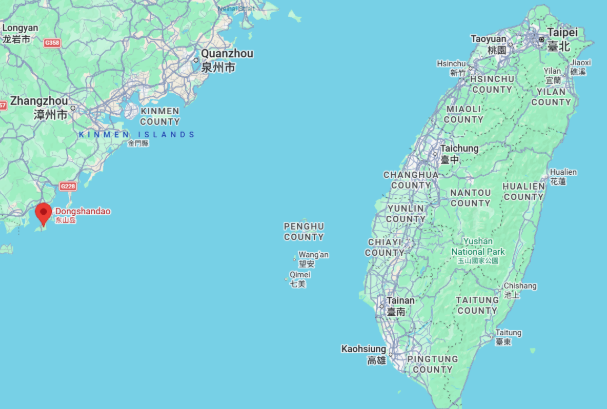 Dongshan Island, located on the southern coast of Fujian Province and near the southern mouth of the Taiwan Strait, in relation to Taiwan Dongshan Island, located on the southern coast of Fujian Province and near the southern mouth of the Taiwan Strait, in relation to Taiwan
